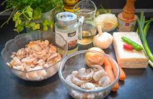 Zutaten für Risotto frutti di mare mit Garnelen