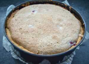 Johannisbeerkuchen mit roten Johannisbeeren