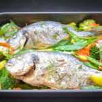 Dorade Rezept mit Fenchel, Möhre, Broccoli, Erbsenschoten
