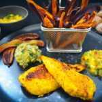 Rezept Hähnchenbrust mit Mango Salsa Guacamole und Süsskartoffel-Pommes