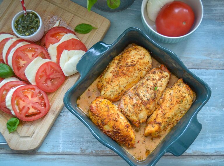Hähnchenbrust Mit Tomate Mozzarella überbacken Low Carb