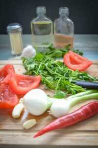 Zutaten für Koriander Steak Sauce