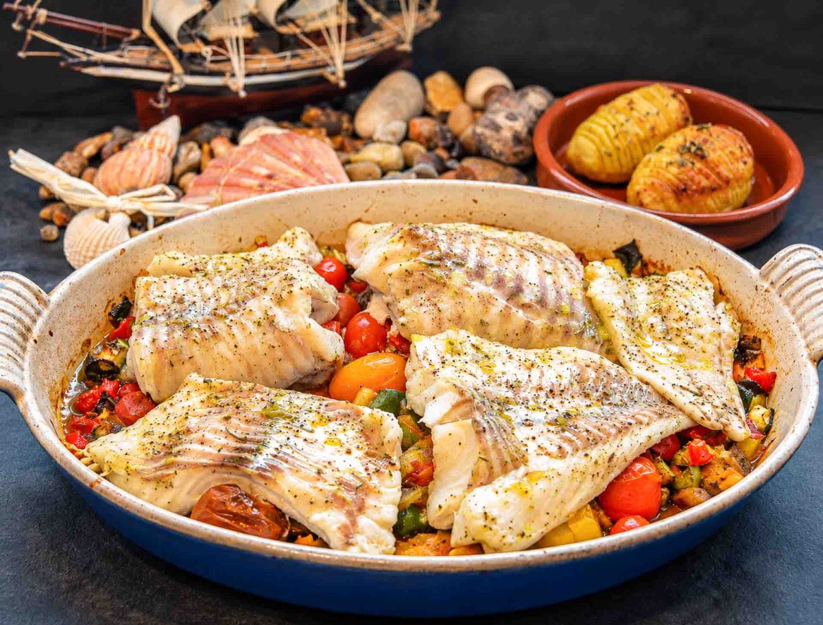 Dorsch mediterran auf Ratatouille