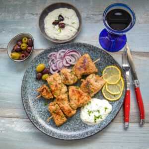 griechische Fleischspieße mit Zaziki
