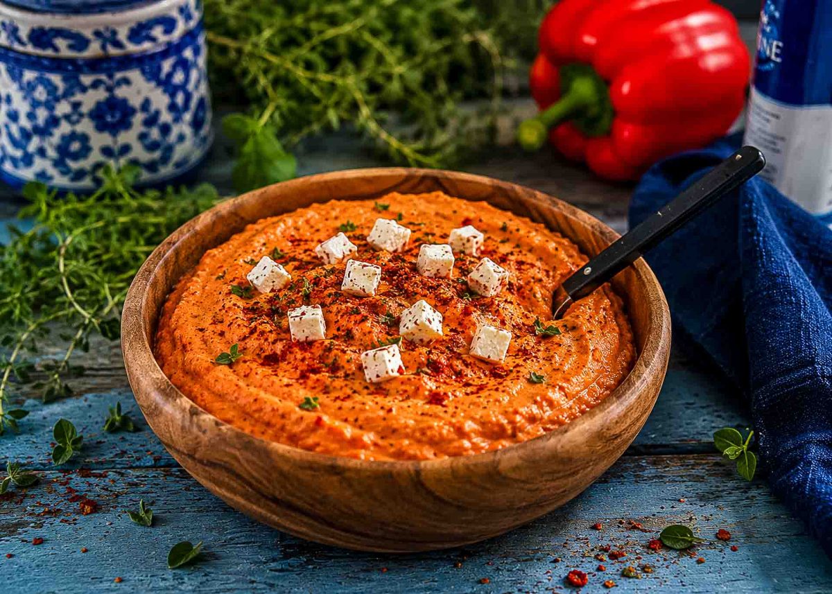 griechischer Paprika Feta Dip Rezept