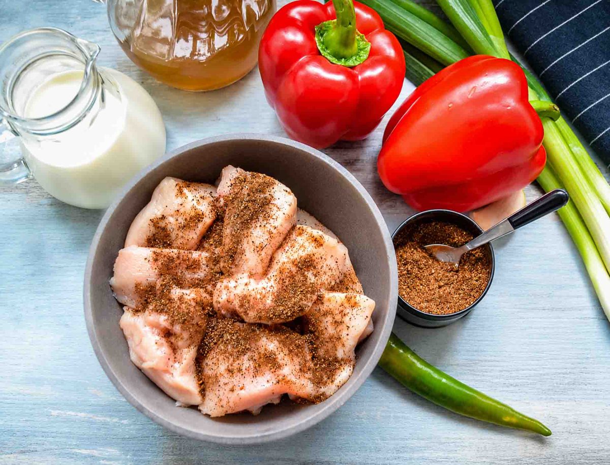 Zutaten Paprika Hähnchen mit Sahne