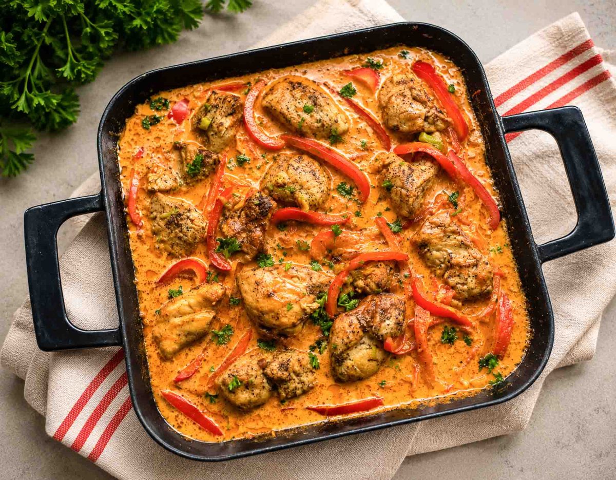 Paprika Sahne Hähnchen Rezept pikant würzig