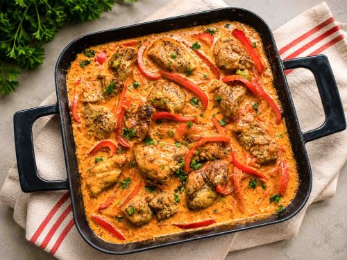 Paprika Sahne Hähnchen Rezept pikant würzig