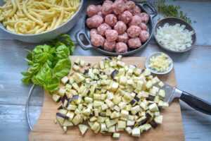 Auberginen gewürfelt