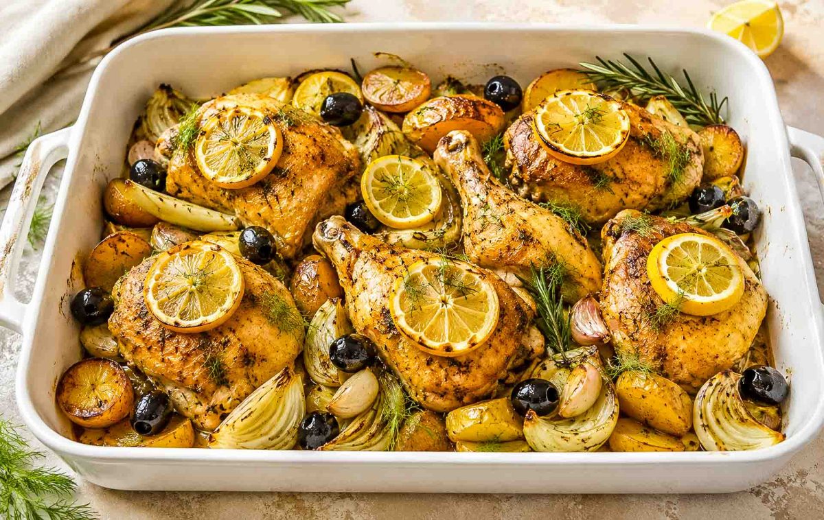 französisches Zitronenhähnchen Rezept aus dem Backofen