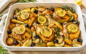 französisches Zitronenhähnchen Rezept aus dem Backofen
