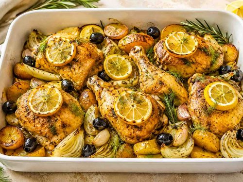 französisches Zitronenhähnchen Rezept aus dem Backofen