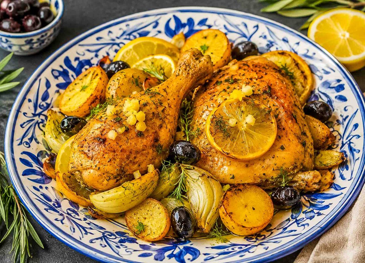 französisches Zitronenhähnchen Rezept aus dem Backofen