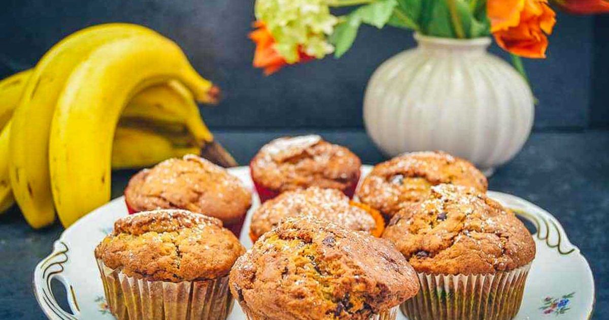 Schnelle Schoko Bananenmuffins Rezept - Kochen aus Liebe