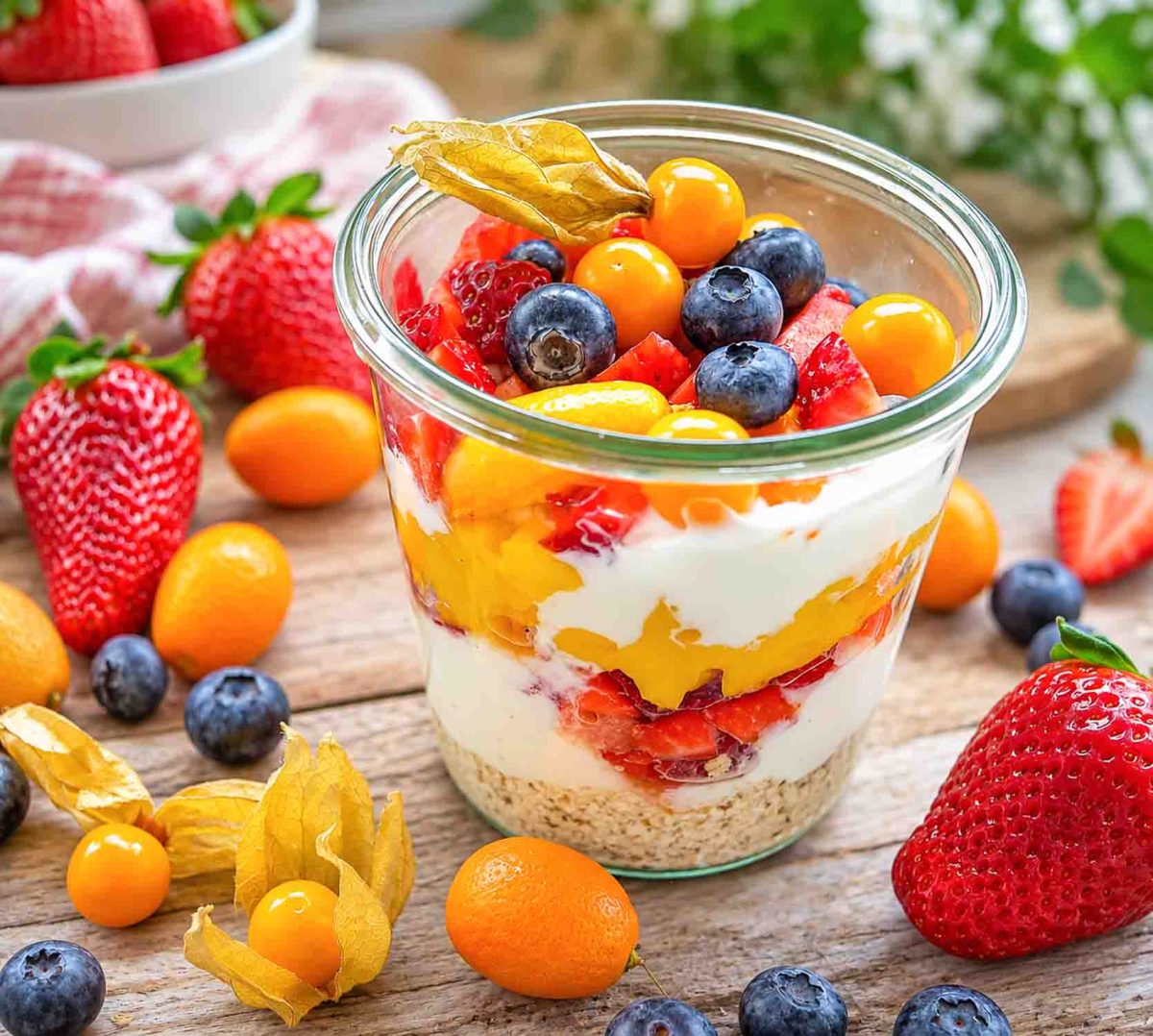 Haferflocken Rezept, Overnight Oats mit Beeren Früchten