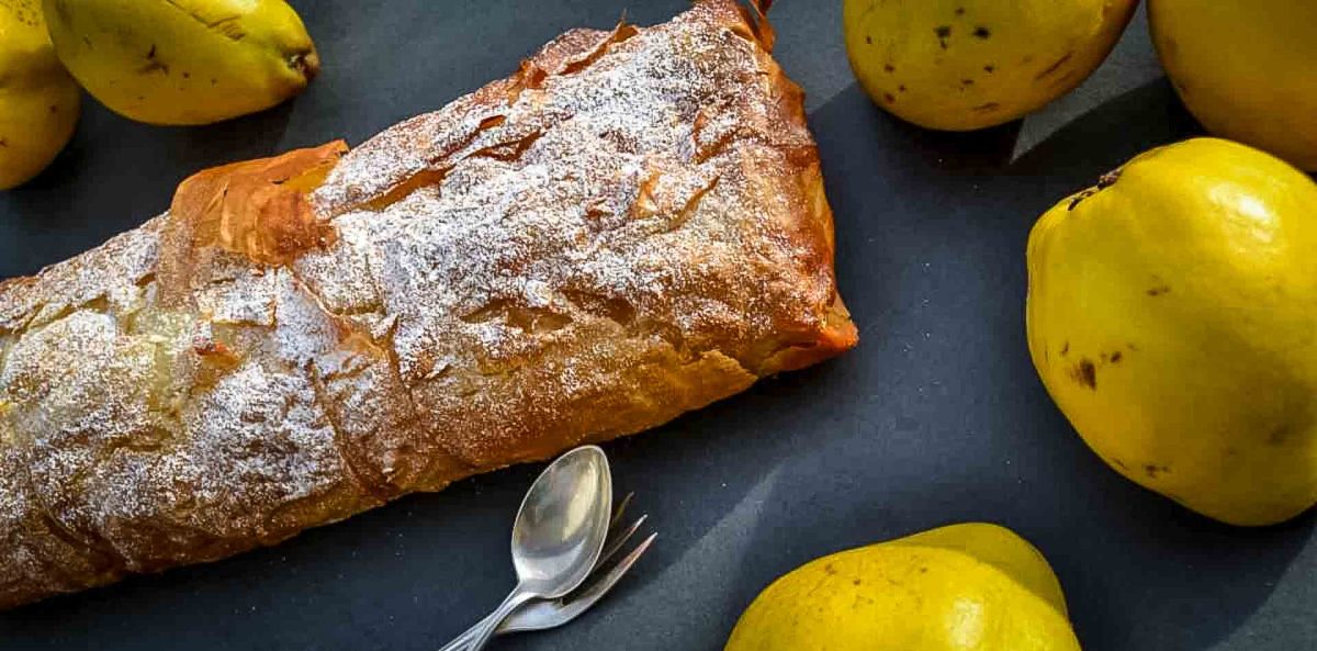 Quitten Strudel mit fertigen Strudelteigblättern 