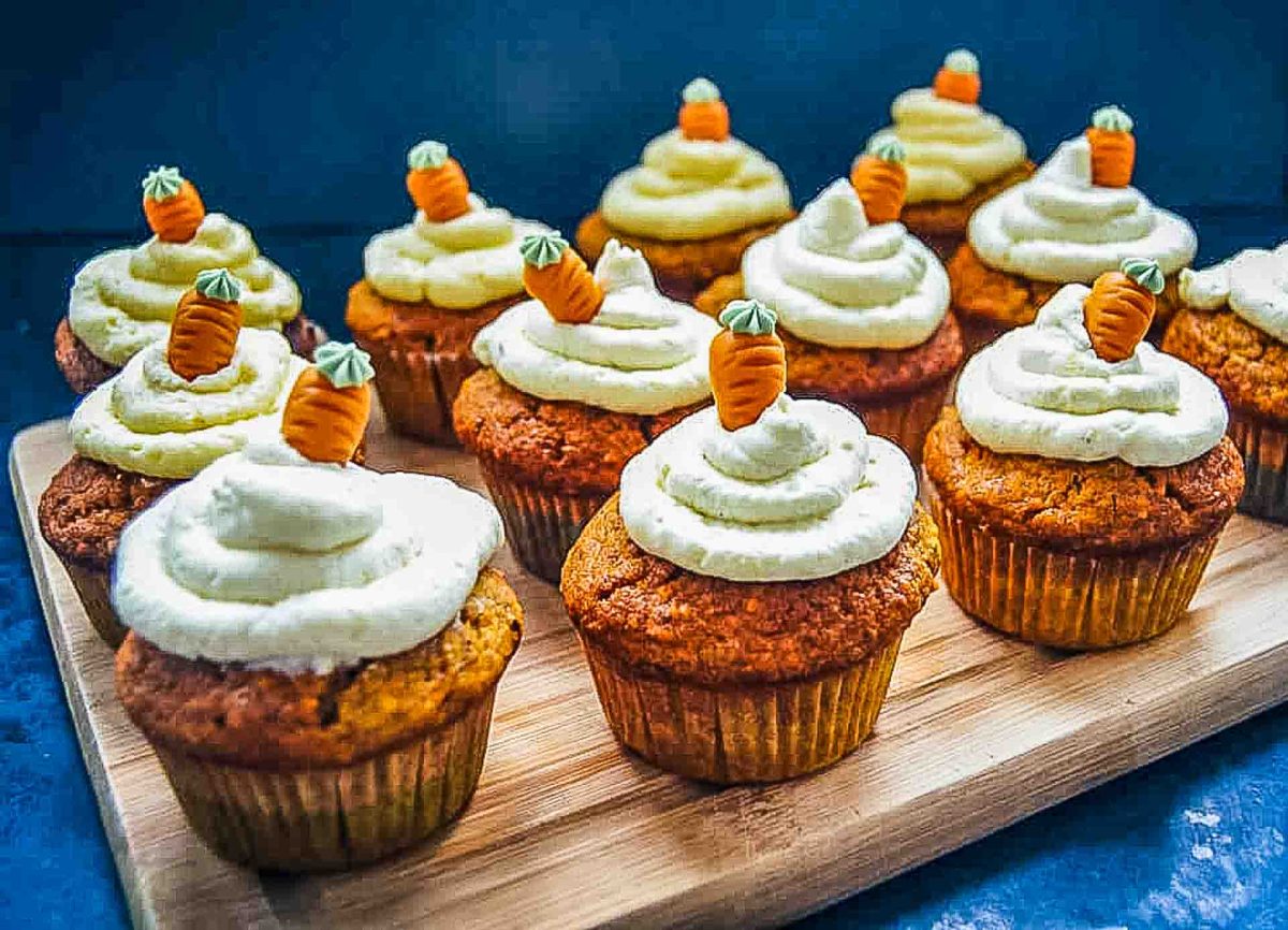 Saftige Möhrenmuffins mit Frischkäse Frosting