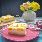 Quark Streuselkuchen vom Blech mit Pfirsich