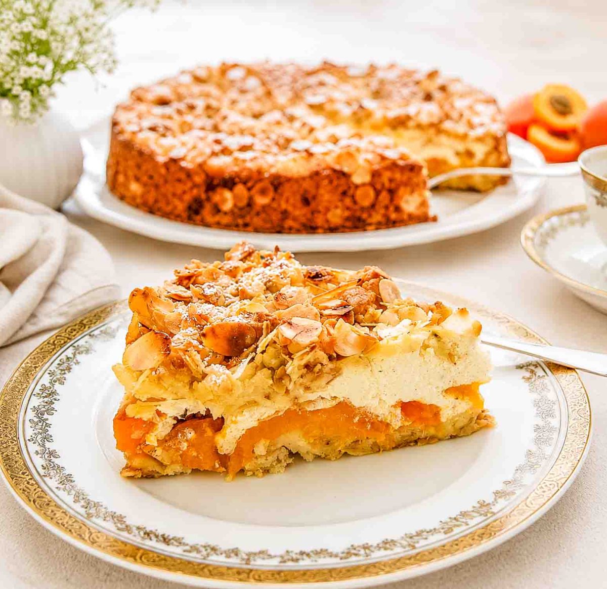 Aprikosen Quarkkuchen mit Streusel