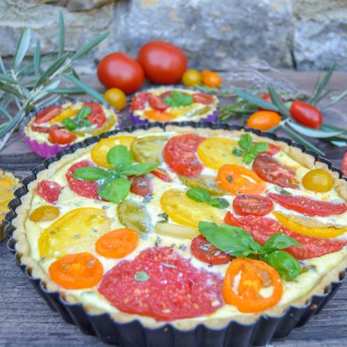 Französische Tomaten Quiche mit Ziegenkäse