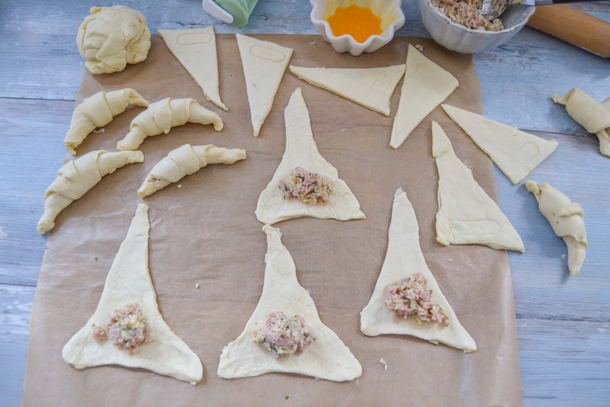 Schinkenhörnchen gefüllte Croissants - Kochen aus Liebe