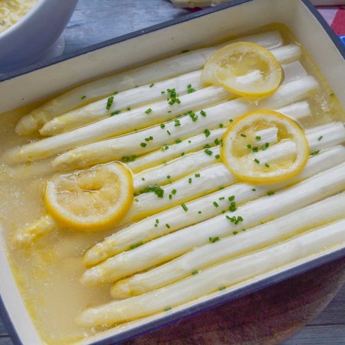 Spargel im Backofen garen, und Sauce béarnaise
