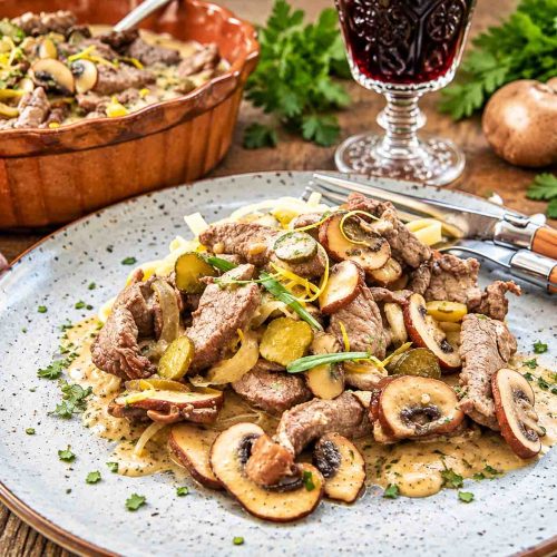 Boeuf Stroganoff Rezept klassisch