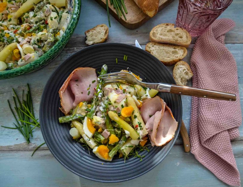 Spargelsalat mit Eier und Schinken - Kochen aus Liebe