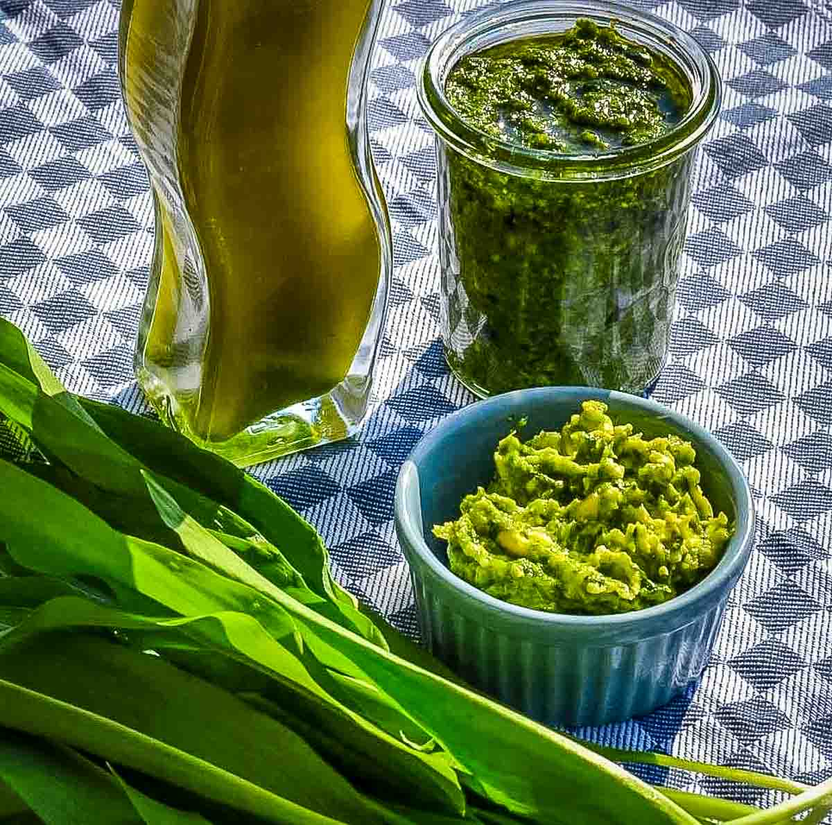 Bärlauch-Öl, Butter und Bärlauchpesto
