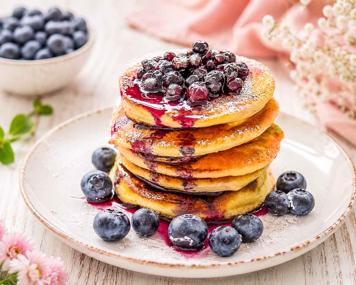 Pancakes mit Blaubeeren 