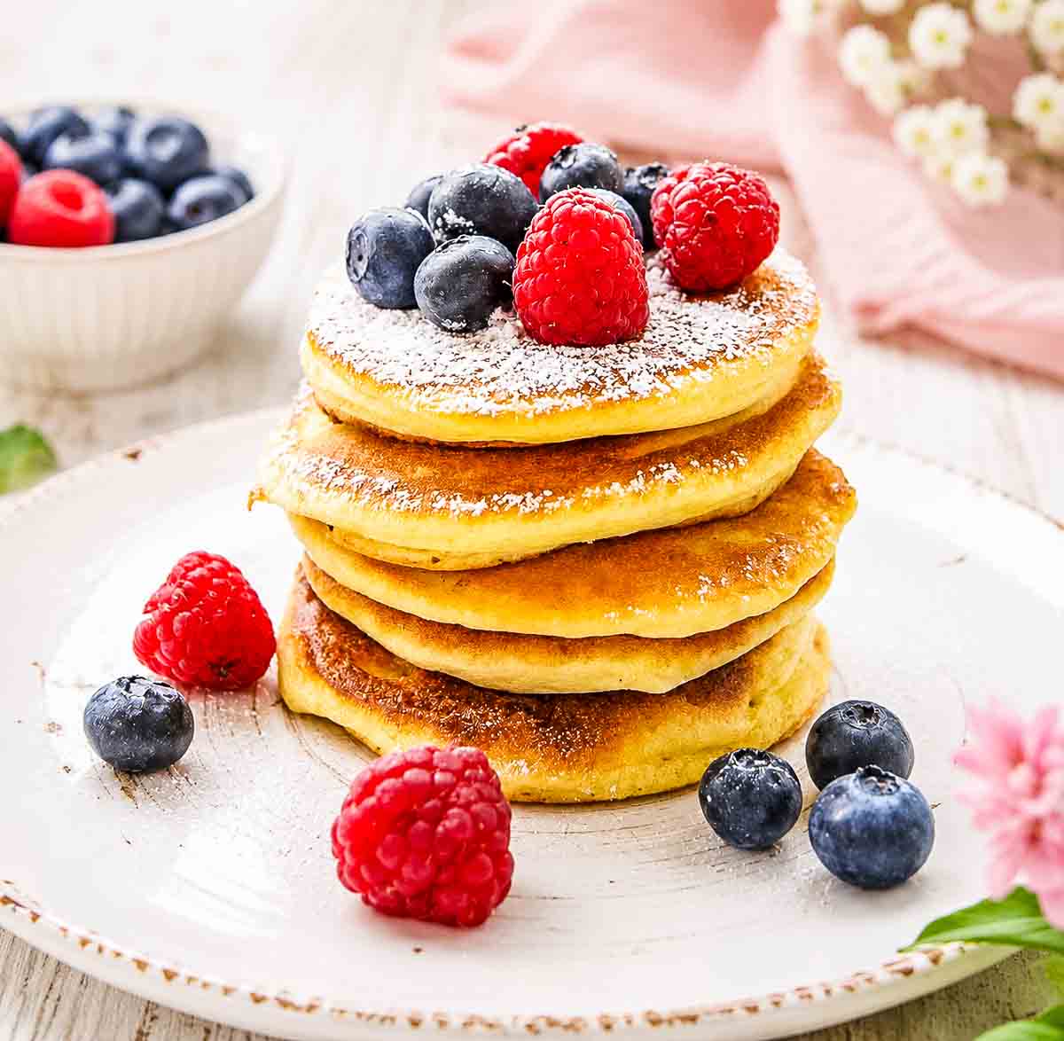 Pancakes Rezept mit Beerenfrüchten 