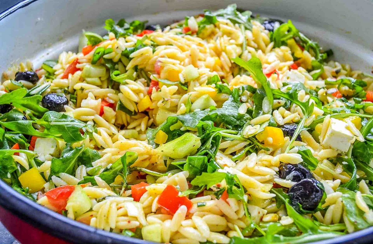 Kritharaki Salat mit Feta 