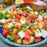 Sommerlicher Melonensalat mit Feta einfach