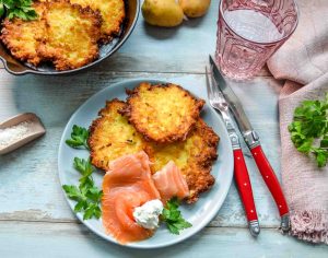 Kartoffelpuffer mit Lachs