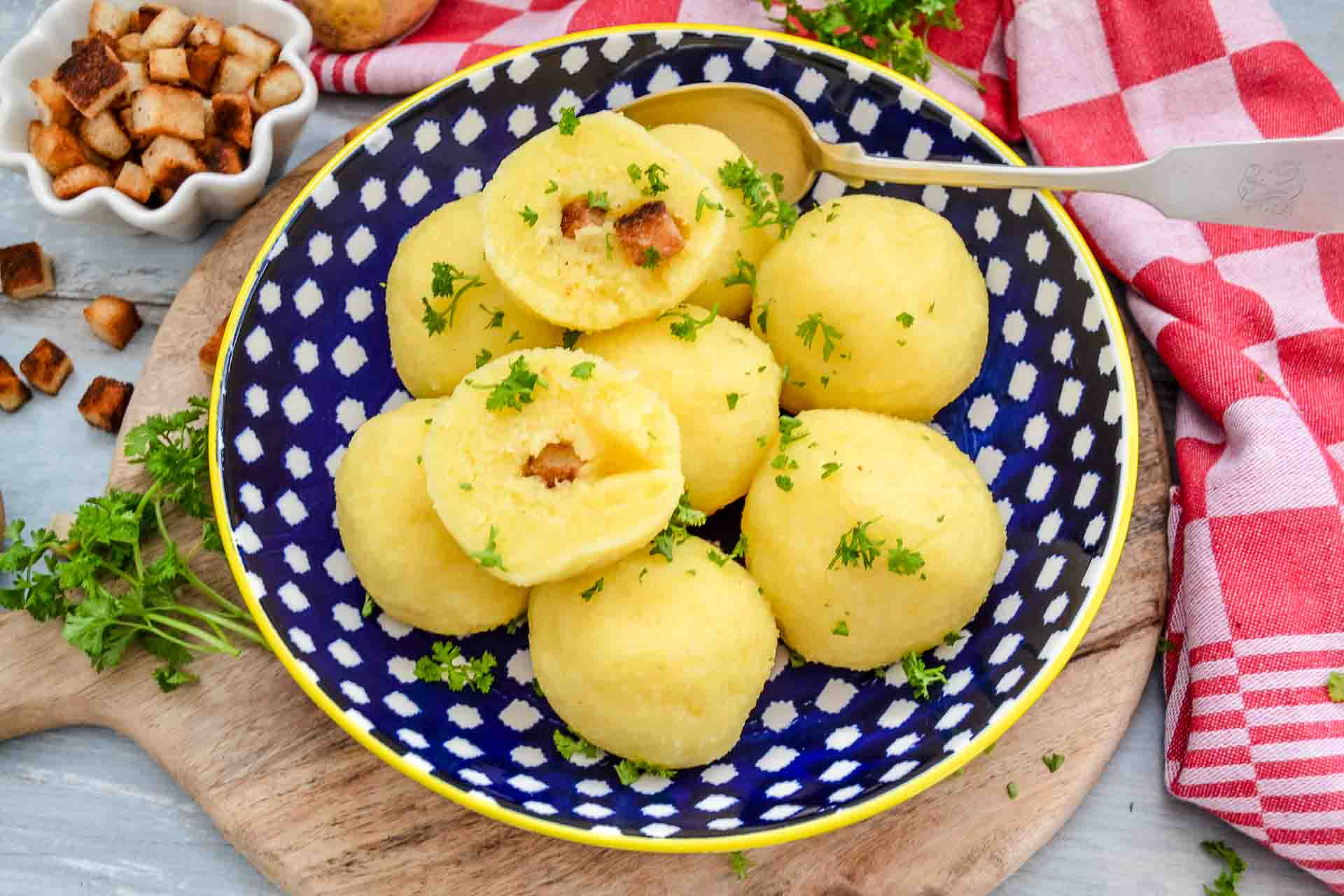 kartoffelklöße gekochten kartoffeln selber machen