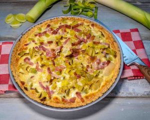 Lauchtarte mit Speck