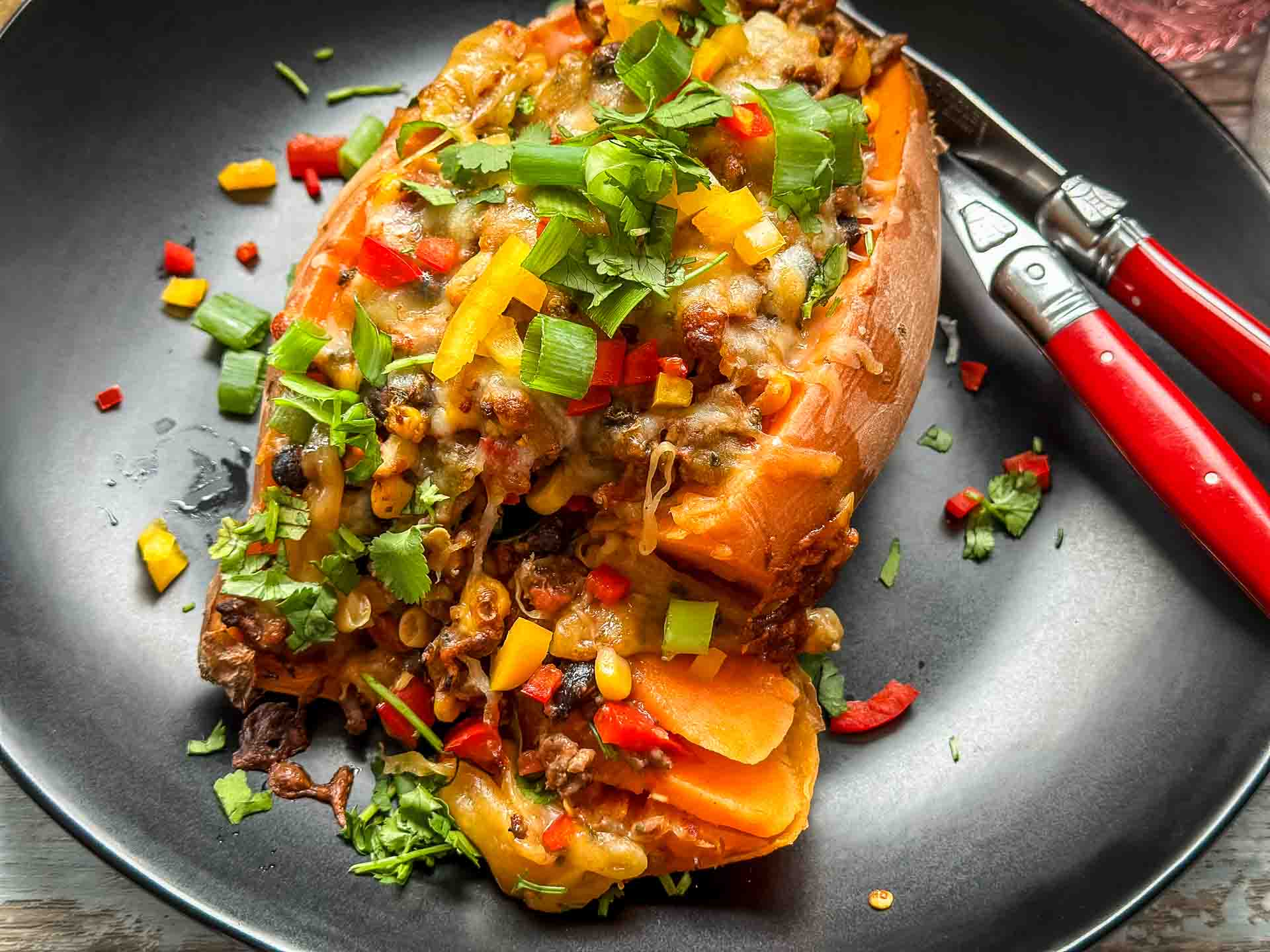 Gefüllte Süßkartoffeln im Ofen gegart - Kochen aus Liebe