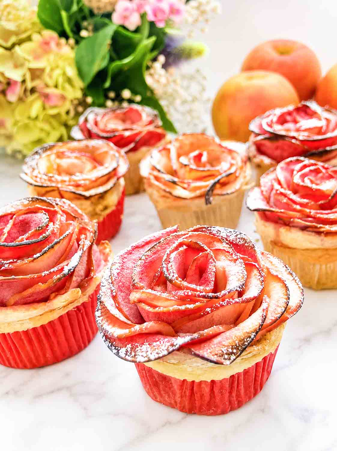 Blätterteig Muffins mit Apfelrosen 