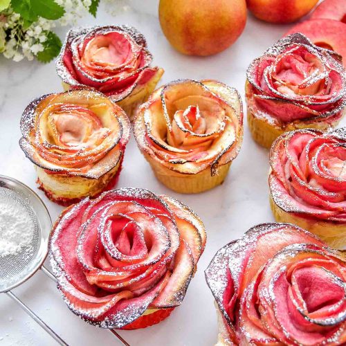 Apfelrosen Muffins mit Blätterteig kinderleicht gebacken