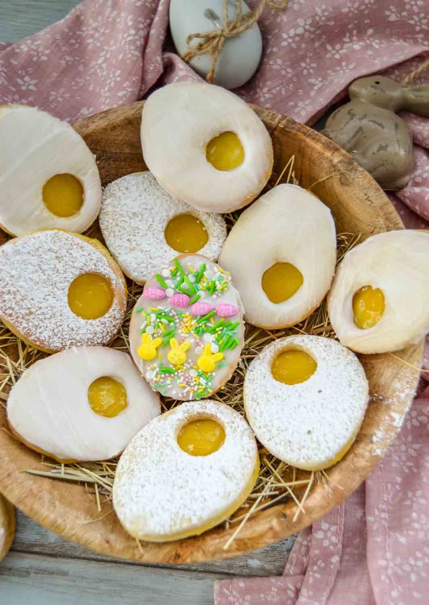 Zitronen Osterplätzchen mit Lemoncurd gefüllt