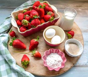 Zutaten Erdbeerkuchen mit Pudding