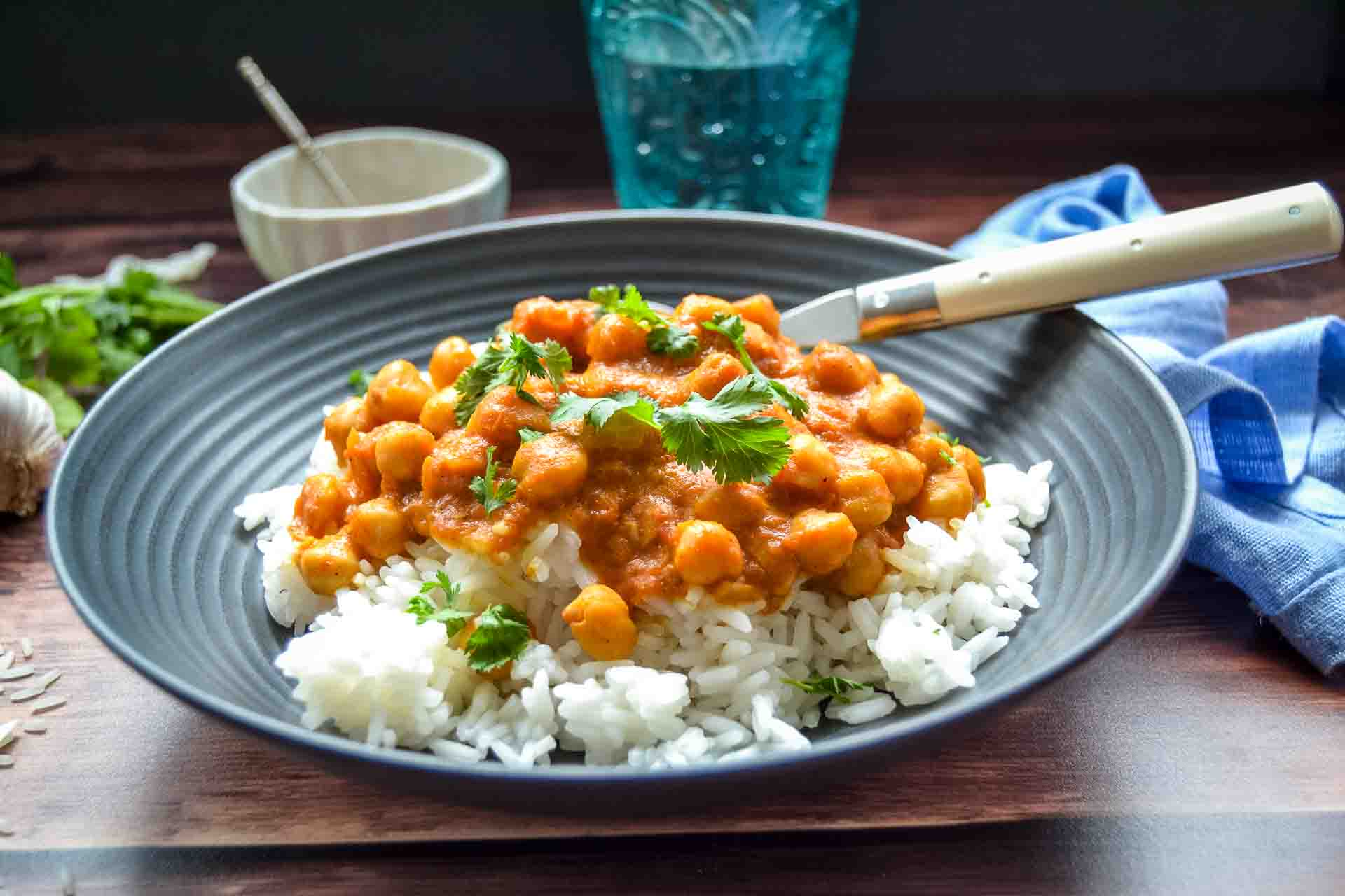 Luxus Kichererbsen Curry Mit Kokosmilch Fotos