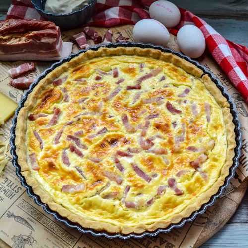 Original französische Quiche Lorraine mit Speck