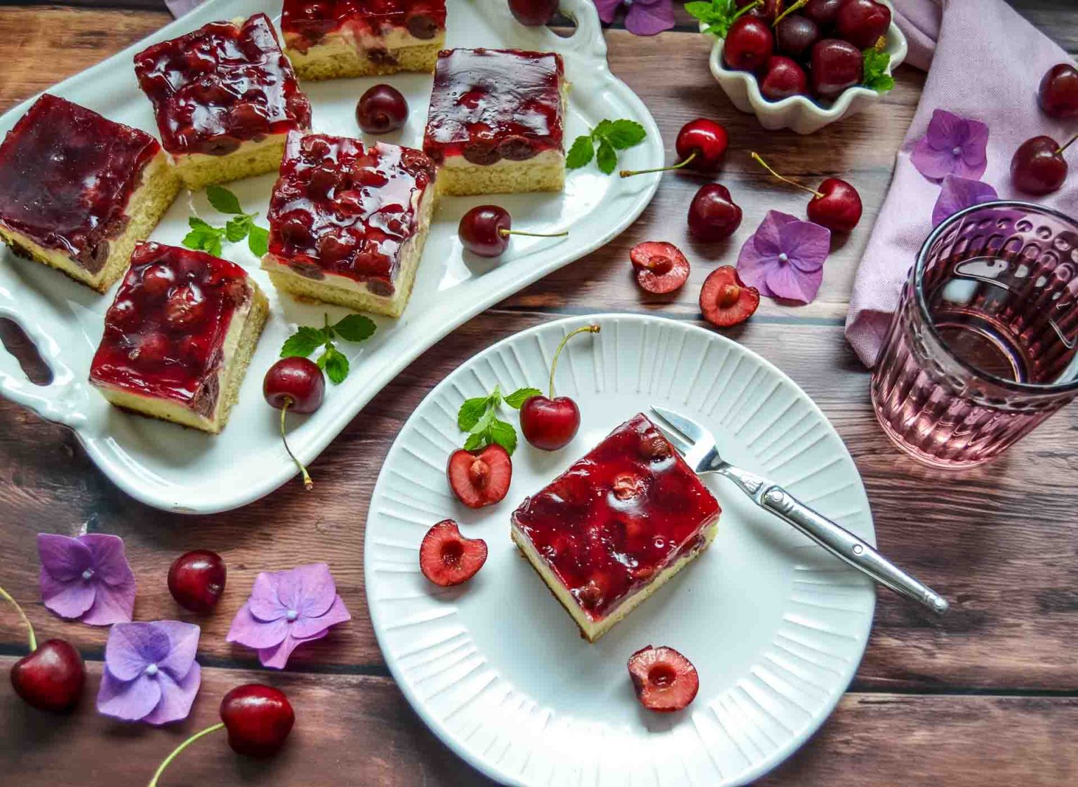 Kirsch Schmandkuchen vom Blech - Kochen aus Liebe