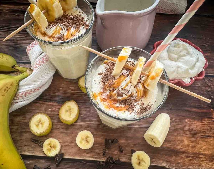 Bananen Milchshake mit Eis - Kochen aus Liebe