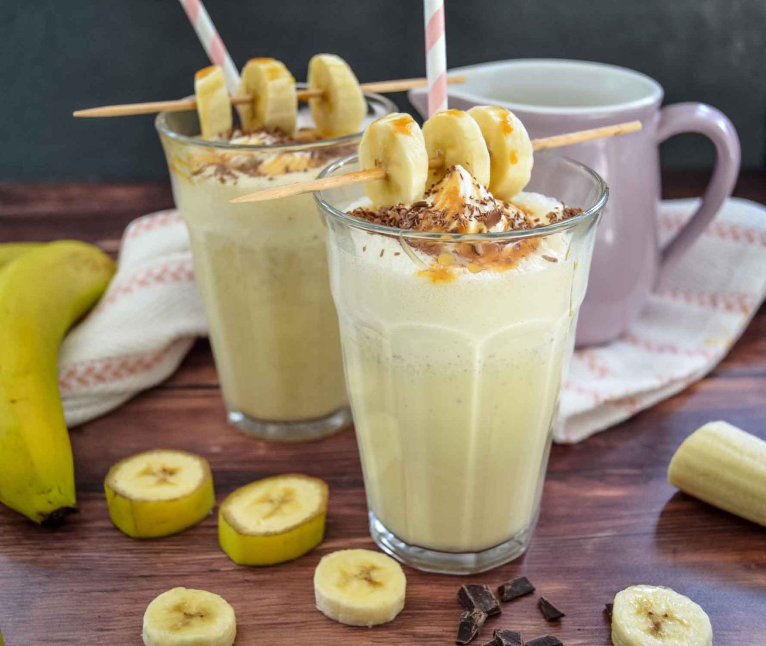 Bananen Milchshake mit Eis - Kochen aus Liebe Bananen Milchshake mit Eis - Kochen aus Liebe