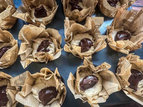 Muffin füllen mit gefrorenem Nutella-Kern
