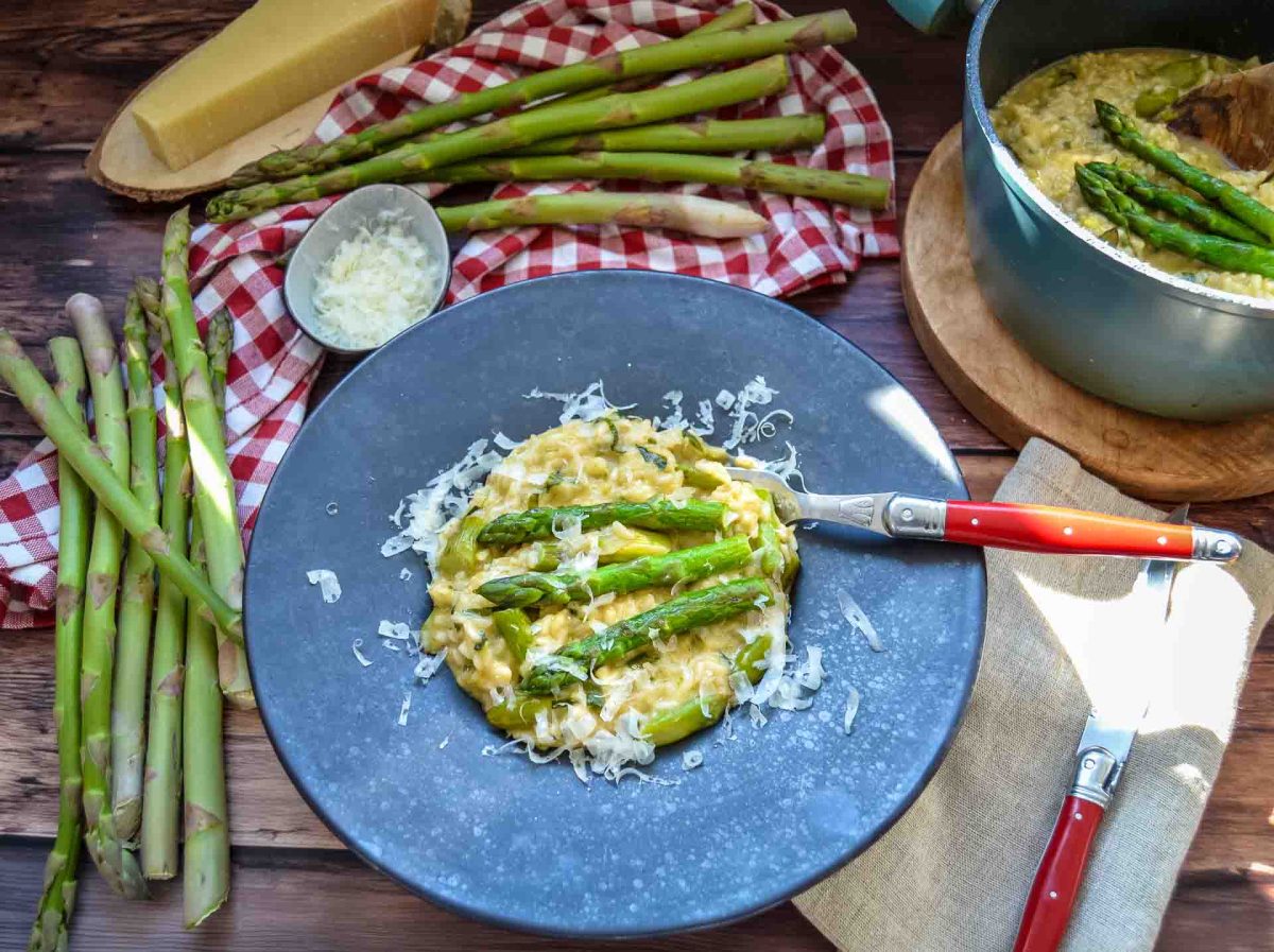 Risotto mit grünem Spargel