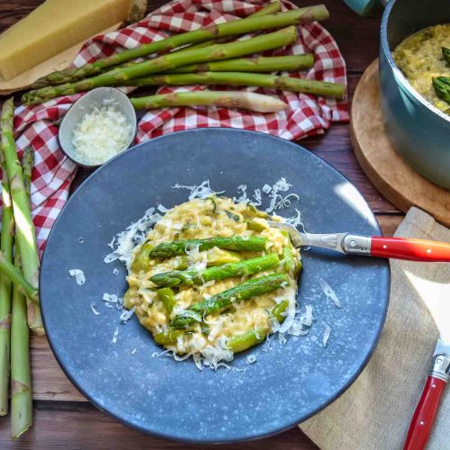 Risotto mit grünem Spargel