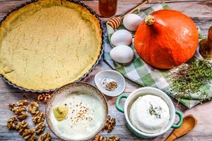 Zutaten Kürbis Quiche Rezept